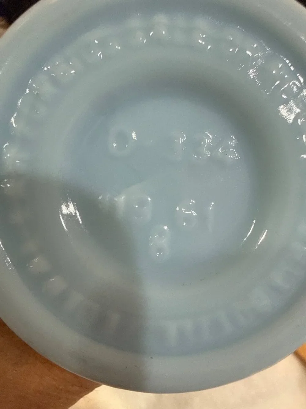 vintage 1961 Jim Beam Grecian Blue Milk Glass Decanter